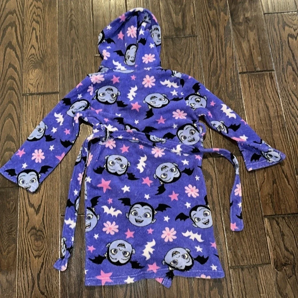 Disney Purple Cartoon Print Hooded robe size medium/8